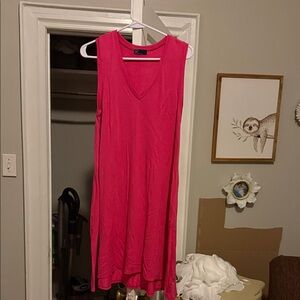 GAP Vivid Pink Sleeveless Midi Dress